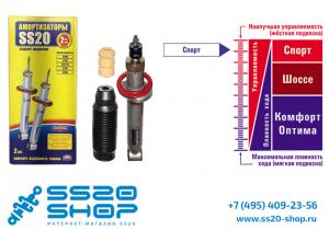 Амортизаторы задней подвески SS20 для ВАЗ 2170, 2171, 2172 Приора УСИЛЕННЫЕ (к-т 2 шт)