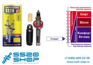 Амортизаторы задней подвески SS20 для ВАЗ 2190-2191 Лада Гранта УСИЛЕННЫЕ (к-т 2 шт)